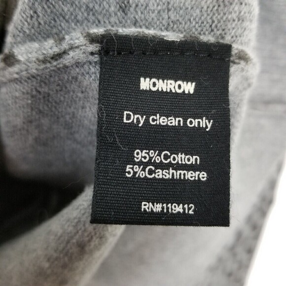 Monrow Women Gray Leopard Print Cotton Cashmere Mock Neck Sweater M - Picture 5 of 5